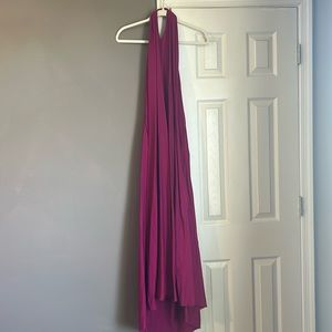 Trapeze summer dress with pockets in magenta